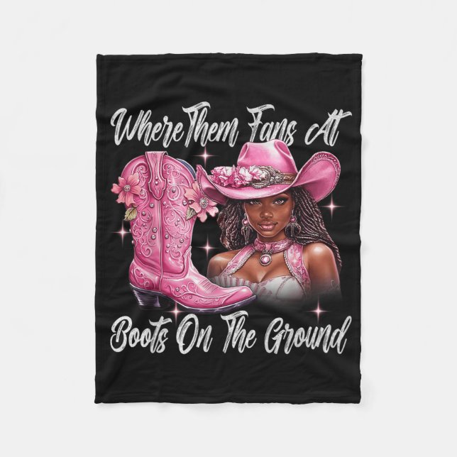 Manta Polar Los Boots Retro En El Suelo Donde Los Ventiladores (Anverso)