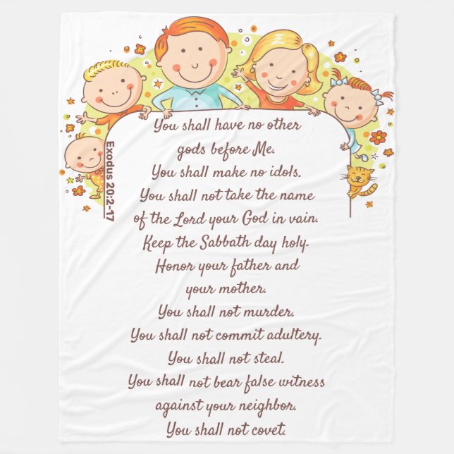 Manta Polar Los Diez Mandamientos - Fleece Blanket, 60"x80" (Anverso)