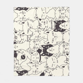 Manta Polar Los gatos dibujados a mano garabatean un patrón si