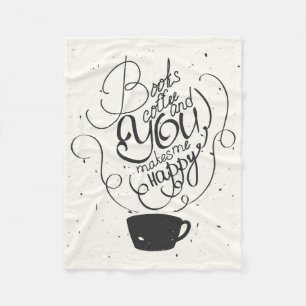 Manta Polar Los libros café y usted me hacen feliz