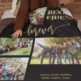 Manta Polar Los mejores amigos para siempre 4 fotos nombres pe