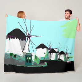 Manta Polar Los molinos de viento, Mykonos, las cicladas, Grec