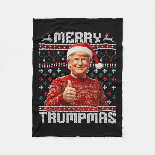 Manta Polar Los Navidades de Santa Trump y sus Trump (Anverso)