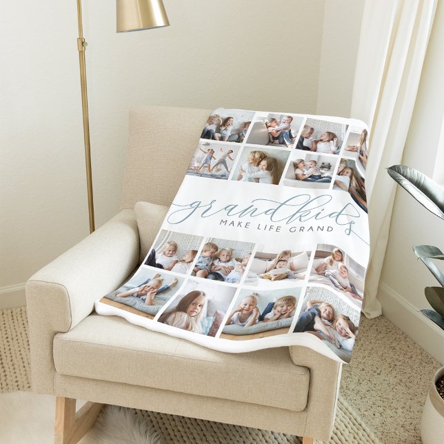 Manta Polar Los nietos hacen de la vida un gran Collage de fot (Subido por el creador)