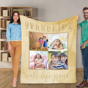 Manta Polar Los nietos hacen vida Gran Collage de fotos Neutra