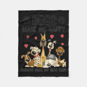 Manta Polar Los Perros Me Hacen Feliz Los Humanos Me Dan Dolor