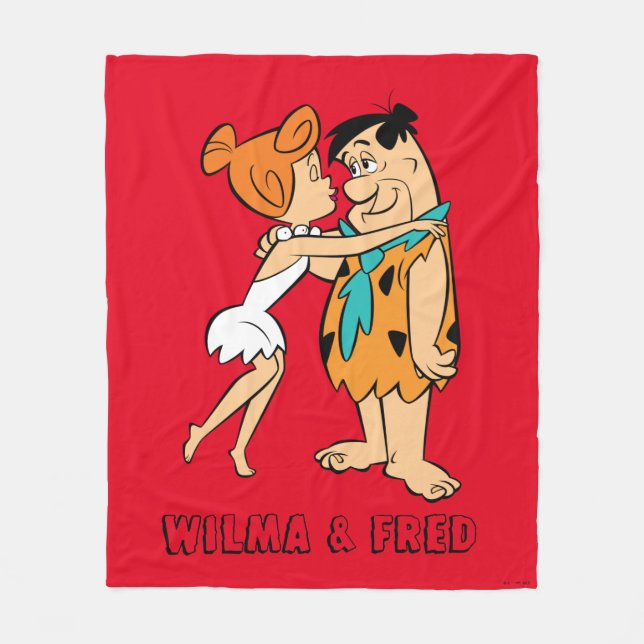 Manta Polar Los Picapiedra | Wilma Kissing Fred (Anverso)