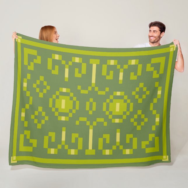 Manta Polar Los píxeles amarillo y verde reproducen formas geo (In situ)