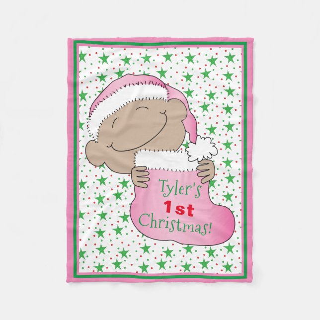 Manta Polar Los primeros navidades del bebé (Anverso)