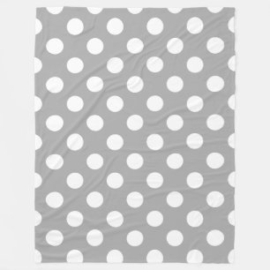 Manta Polar Los puntos de polka blanco sobre gris