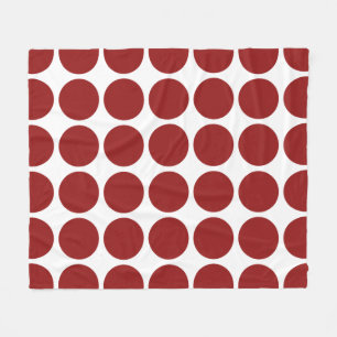 Manta Polar Los puntos rojos de la polka en blanco