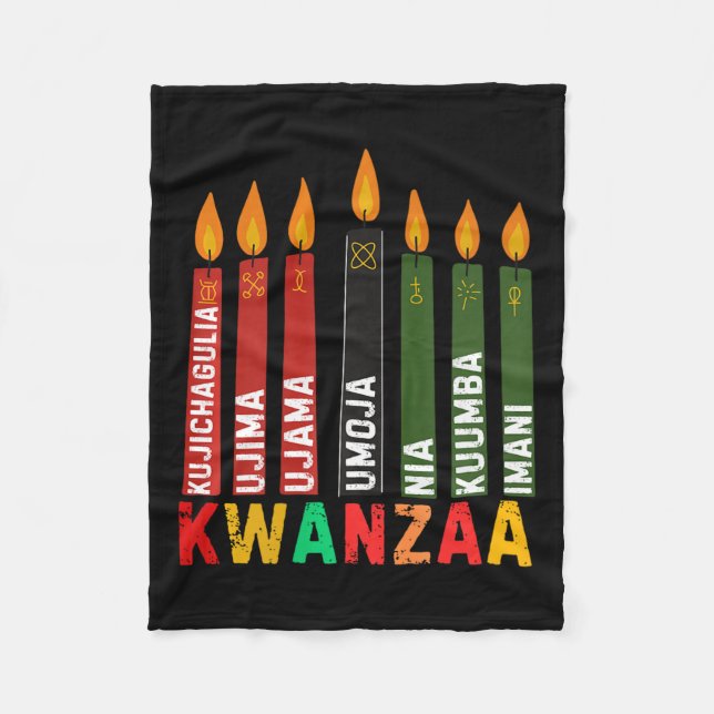 Manta Polar Los Siete Principios De Kwanzaa Kinara Feliz Kwanz (Anverso)