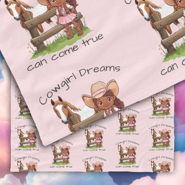 Manta Polar Los Sueños De Las Vaqueras Pueden Llegar A Una Ver (Cowgirl Dreams Can Come True Pink Fleece Blanket)