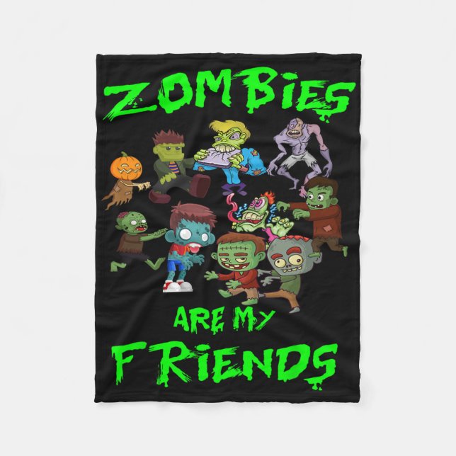 Manta Polar Los zombies son mis amigos Halloween (Anverso)