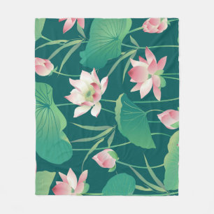 Manta Polar Loto acuarela: flores vintage sin costura.