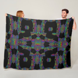 Manta Polar Loto arcoiris en negro 1 funda de papel