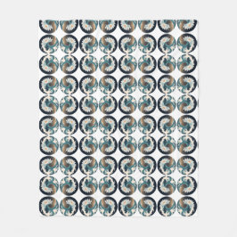 Manta Polar Loto blanco y ola oceánica - Elegancia en movimien