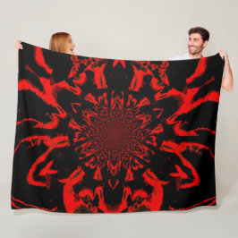 Manta Polar Loto en blanco negro y rojo de satén