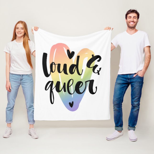Manta Polar Loud & Queer | Corazón acuarela (In situ)