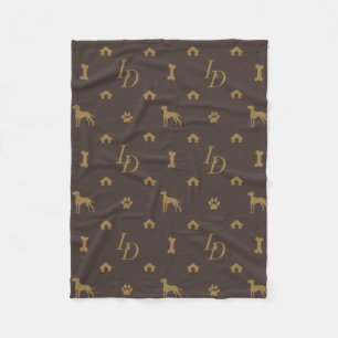 Manta Polar Louis Doberman Silhouette Monogram Perro de lujo