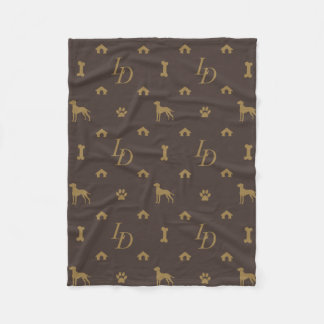 Manta Polar Louis Doberman Silhouette Monogram Perro de lujo