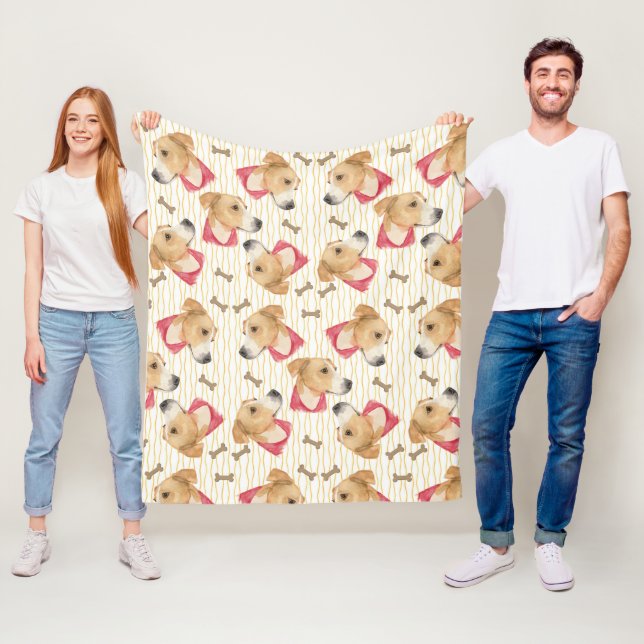 Manta Polar Louise Boxer Mix Fleece Blanket (In situ)