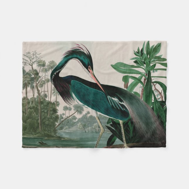 Manta Polar Louisiana Heron Birds of America Audubon Print (Frente (Horizontal))