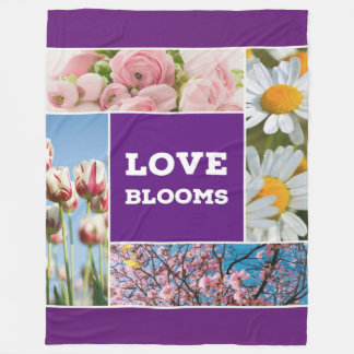Manta Polar Love Blooms Fleece Throw Blanket