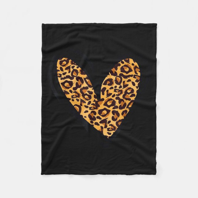 Manta Polar Love Cheetah Leopard Print Heart Valentines Day Gi (Anverso)