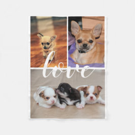 Manta Polar Love Chihuahua Photo Fleece Blanket