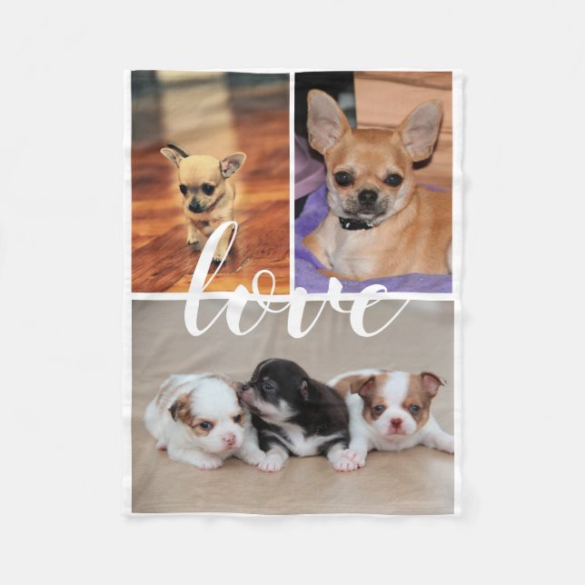 Manta Polar Love Chihuahua Photo Fleece Blanket (Anverso)