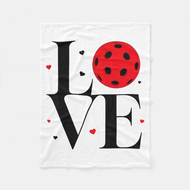 Manta Polar Love Ckleball Valentines Day Cute Red Heart  (Anverso)