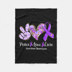 Manta Polar Love Cure Purple Ribbon Sobredosificación Regalos 