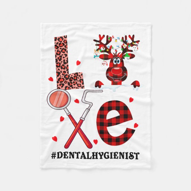 Manta Polar Love Dental Christmas Reindeer Dental Squad Xmas D (Anverso)