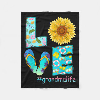Manta Polar LOVE Grandma Life Flip Flops Hippie Sunflower