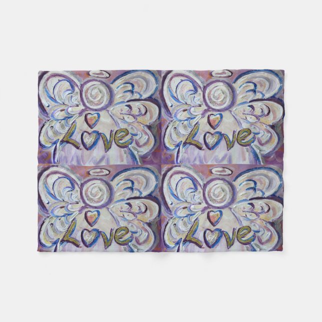 Manta Polar Love Guardian Angel Art Personalizado Fleece Blank (Frente (Horizontal))
