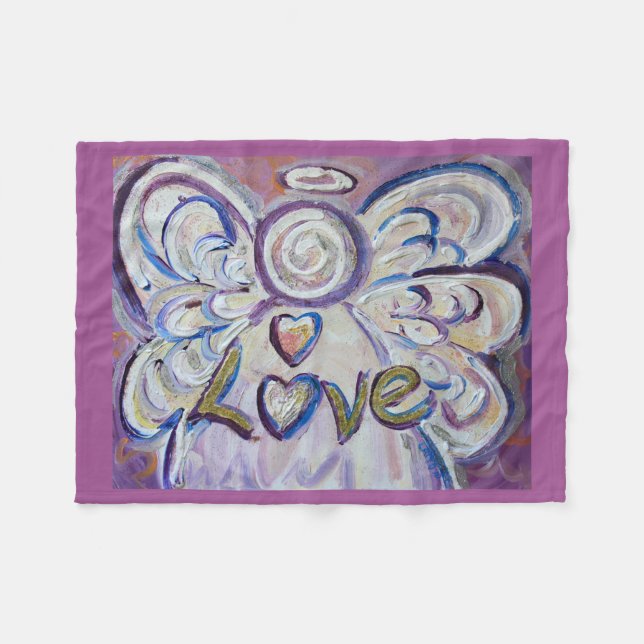 Manta Polar Love Guardian Angel Art Personalizado Fleece Blank (Frente (Horizontal))