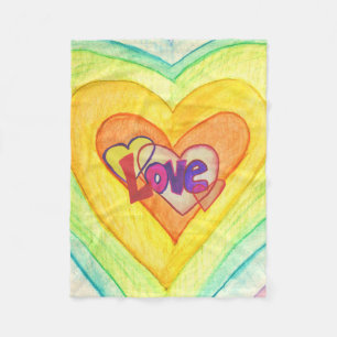 Manta Polar Love Heart Rings Chemo Blanket