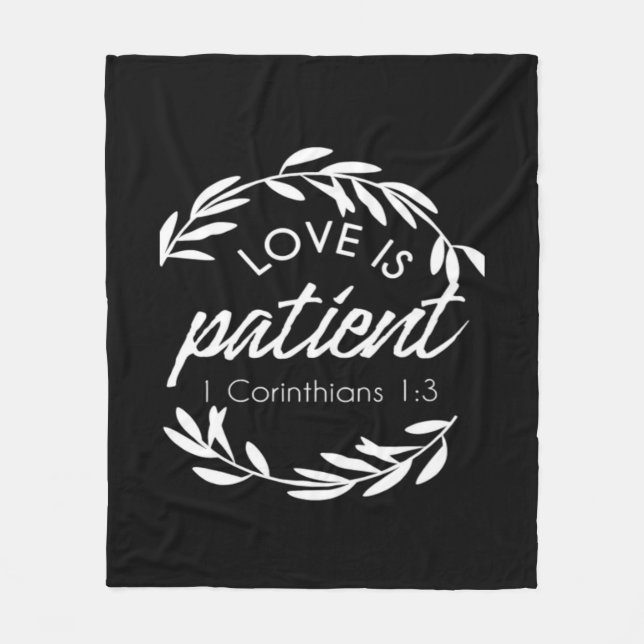 Manta Polar Love Is Patient Corinthians Scripture Minimal Desi (Anverso)