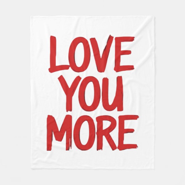 Manta Polar Love You More Minimal Heartfelt Design  (Anverso)