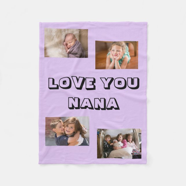 Manta Polar Love You Nana 4 foto Purple (Anverso)
