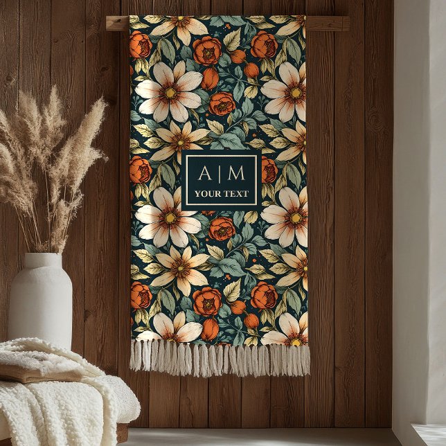 Manta Polar Lovely Fall Flowers Sage Olive Copper Rust Blanket (Lovely Fall Flowers Sage Olive Copper Rust Blanket

)