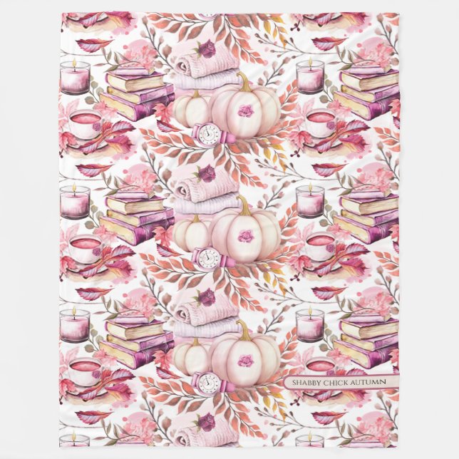 Manta Polar Lovely Shabby Chick Autumn Pattern (Anverso)
