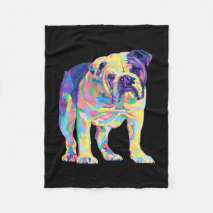Manta Polar Lover Regalos Bulldog Coloridos Bulldoges ingleses
