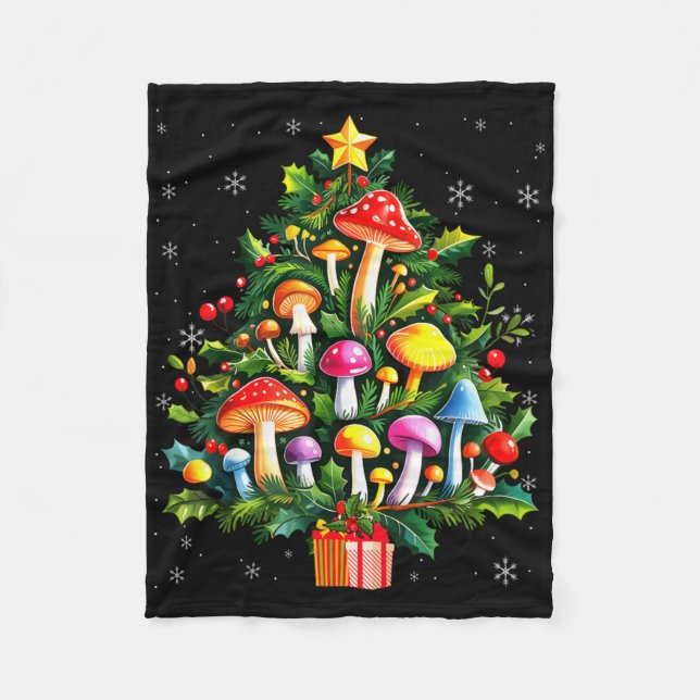 Manta Polar Lover Xmas Mushroom Christmas Tree T Shirt  (Anverso)