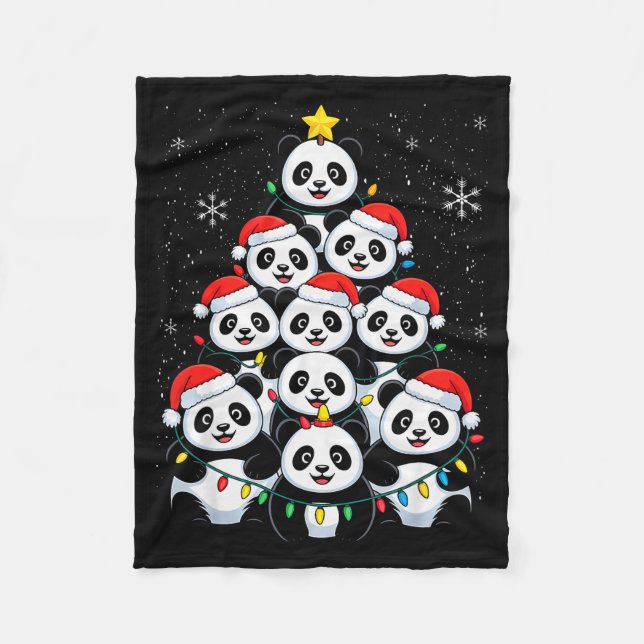 Manta Polar Lover Xmas Panda Christmas Tree  (Anverso)