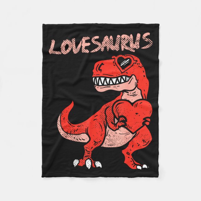 Manta Polar Lovesaurus Trex Dinosaur Heart Cute Valentines Day (Anverso)