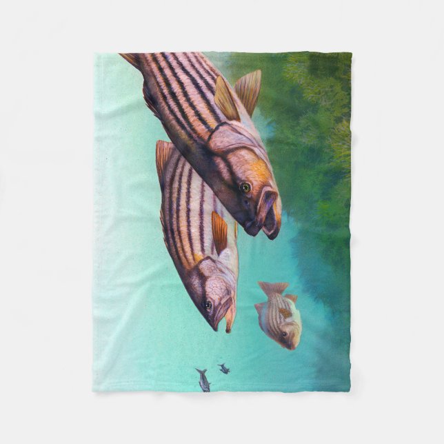 Manta Polar Lubina rayada de los pescados de la natación (Anverso)