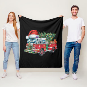 Manta Polar Luces de árbol de Navidad con sombrero de Santa de