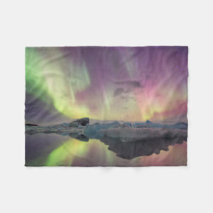 Manta Polar Luces de Aurora reflejadas en laguna